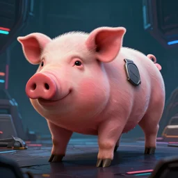a pig with human body as a cursed fighter in a cyberpunk world, detailed, digital art n - 4