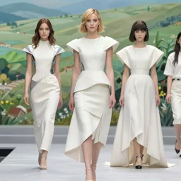 un dia de paz! christina hendricks and kat dennings in futuristic dresses by iris van herpen, arte koto no ha no niwa, makoto shinkai, moebius, milo manara, hugo pratt, french comic art, semi - realistic anime, portrait, beautiful face, symmetrical face, trending on pixiv, detailed, clean lines, sharp lines, crisp lines, award winning illustration, masterpiece, 4 k