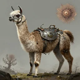 llama with dreadlocks, industrial sci-fi, by Mandy Jurgens, Ernst Haeckel, James Jean, artstation, concept art