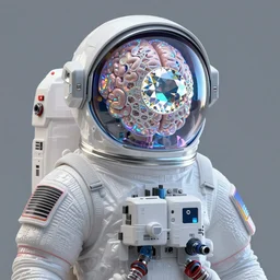 astronaut suit with eye diamond 3 d fractal lace iridescent bubble 3 d skin clear brain, retro futuristic by, instagram, pixels, zatista, artpal, frank stella, anton pieck, jean delville, amano, yves, yves tanguy, beeple, octane render, global illumination