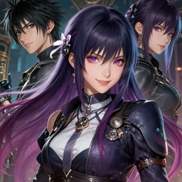 the portrait of chaotic neutral very colorful smiling female rogue assassin as unimaginably beautiful, gorgeous, elegant, realistic young anime gravure idol, an ultrafine hyperdetailed illustration by kim jung gi, irakli nadar, detailed faces, sharp focus, intricate linework, final fantasy, unreal engine 5 highly rendered, global illumination, detailed and intricate environment