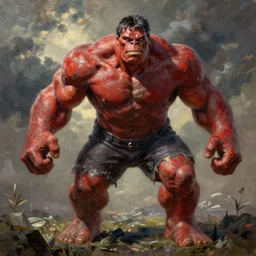 Red Hullk, elden ring boss, matte painting, detailed, elden ring, oil on canvas