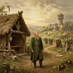 an elf in a tavern that looks like it's from lord of the rings and bazaar by albert bierstadt, ultrawide angle, f 1 6, golden ratio, f 3 2, well composed, cohesive