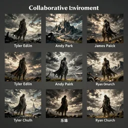 collaborative environment concept art by Tyler Edlin, Andy Park, Feng Zhu, James Paick, Ryan Church, in the style of Dark Souls