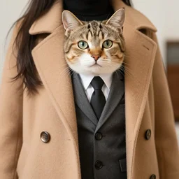 cat wearing a coat suit