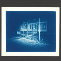 a cyanotype by berne becher and hilla becher