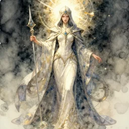 cloaked mage, full body character concept art, artstation, fantasy, intricate design, watercolor painting