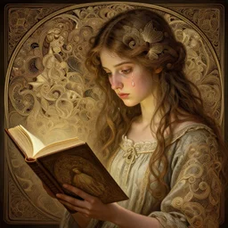 a girl reading a book, fibonacci, sweat drops, insane, intricate, highly detailed, digital painting, artstation, concept art, smooth, sharp focus, illustration, unreal engine 5, 8 k, art by artgerm and greg rutkowski and alphonse mucha