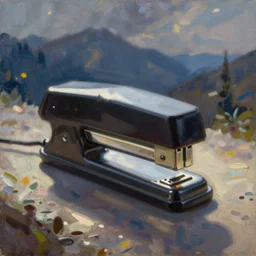 chris martin is a stapler, beautiful oil painting