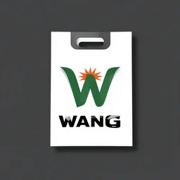 logo for a plastic bag company called wang, vector design with sharp lines