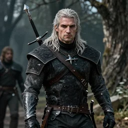 film still of tom selleck as geralt of rivia in the witcher 3, gameplay, 8 k, hd