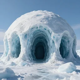 a sunny pleasure dome with caves of ice, dramatic matte painting, style by syd mead, 8k, octane render, photorealistic, hyperrealism