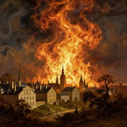 Ancient Neoclassical Town. By Joseph Mallord William Turner, fractal flame, highly detailded