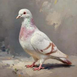 High-Quality painting of a pigeon, very detailed, peaceful, trending on Art Station, digital art.