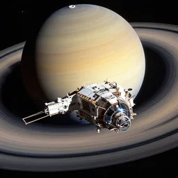 spaceship over saturn