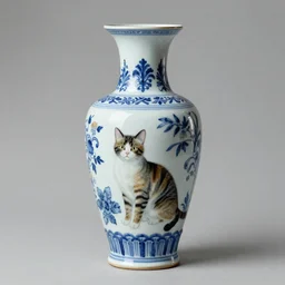 A cat, style of Chinese Vase, Art on artstation, by Noah Bradley
