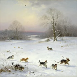 winter, extremely beautiful meadow with all kinds of little creatures running and flying, Ivan Aivazovsky, Christopher Balaskas, Noah Bradley, Albert Bierstadt, Jim Burns, Edwin Church, Frederic Thomas Cole, Brown Durand, Asher David Friedrich, Caspar James Gurney, Johnson Heade, Martin Raphael Lacoste, Ted Nasmith, Andreas Rocha, Christophe Vacher