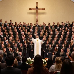 1000 humans for a choir and sing to welcome the lord's arrival