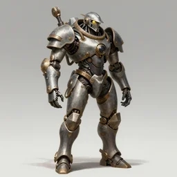 concept art of an humanoid steampunk mecha in the shape of an armored hoplite by ayami kojima, scifi, artstation hq