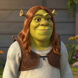 Emma Stone as a female Shrek, Shrek features, fully detailed, high quality , 4k , octane render , soft lightening , masterpiece