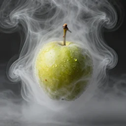 a single hop fruit surrounded in white smoke by randolph caldecott. masterpiece. hq. centered. in - frame