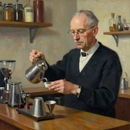 karl jung painting of a barista