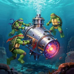 underwater fusion reactor, ninja turtles