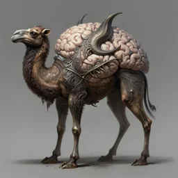 anthropomorphic torus brain in edgy darkiron camel demon, intricate, elegant, highly detailed animal monster, digital painting, artstation, concept art, smooth, sharp focus, illustration, art by artgerm, dwayne barlowe, trending on artstation and greg rutkowski and alphonse mucha, 8 k