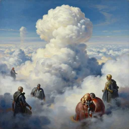 cinematic view of a dreamy and surreal cloudscape, masterpiece, tim hildebrandt, wayne barlowe, syd mead, john harris, bruce pennington, donato giancola, larry elmore, oil on canvas, artstation, pixiv, cinematic composition, dramatic, beautiful lighting, sharp, details, hd, hdr, 4 k