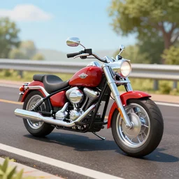 a ball shaped motorcycle on route66 3d 8k photo