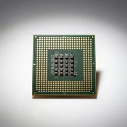bamboo cpu processor chip, high detail macro photography, isolated on a pure white background, centered, entire object in frame, sharp focus, soft studio lighting