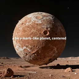 “a photo of a mars-like planet, centered”