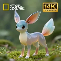 national geographic professional photo of glass eevee in the wild, award winning, 8 k