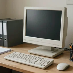 photo of a computer on a desk ( in the year 1 9 7 0 ). realistic, highly - detailed, award - winning, sharp focus