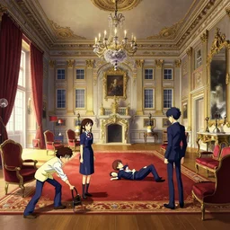 the 1 8 4 4 room at buckingham palace, alamy. com, pinterest, vouge magazine, finely detailed perfect art, gapmoe yandere grimdark, trending on pixiv fanbox, painted by greg rutkowski makoto shinkai takashi takeuchi studio ghibli