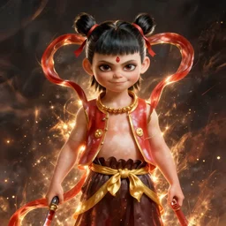 Nezha warrior ,hyper detailed, by Peter Mohrbacher