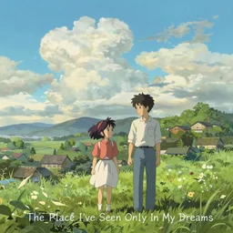 The Place I've Seen Only In My Dreams, by Makoto Shinkai and Thomas Kinkade, fantasy matte painting, trending on cgsociety and unreal engine，light effect，highly detailed，super wide angle，