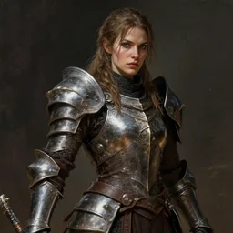 unknown the elder scrolls vi charismatic rugged female battle - mage portrait partially clothed in metal - plated battle armor atmospheric lighting painted intricate volumetric lighting, beautiful, sharp focus, ultra detailed by leesha hannigan, ross tran, thierry doizon, kai carpenter, ignacio fernandez rios