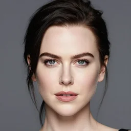 face of black hair, young Nicole Kidman
