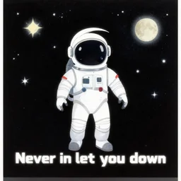 never gonna let you down, space