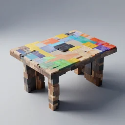 constructivism art table made of rectangle tetris, octane render, trending on artstation