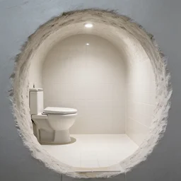 cave made out of bathroom tiles