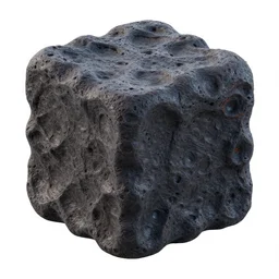 obsidian lava greeble cube, highly detailed, 3d render