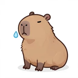 chilling capybara emoji, white background