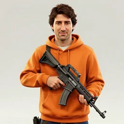 highly detailed portrait justin trudeau in ( ( orange hoody rainbow socks ) ) holding ar - 1 5! in gta v stephen bliss unreal engine fantasy art by greg rutkowski loish rhads ferdinand knab makoto shinkai lois van baarle ilya kuvshinov rossdraws tom bagshaw global illumination radiant light detailed intricate environment