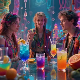 psychedelic liquids people, colorful, cinematic, by wlop, by ilyu kuvshinov, super detailed, unreal engine 5, octane render, vfx, houdini, 8 k, super realistic
