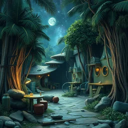 reclaimed by nature by arne jacobsen, studio ghibli junglepunk wilderness extraterrestial apocalyptic galactic tron hyperrealism scumm bar, archdaily, wallpaper, highly detailed, trending on artstation.