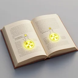 open book with words that glow like radioactive potions by disney concept artists, blunt borders, rule of thirds