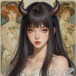 beautiful monster girl portrait, highly detailed, digital painting, artstation, sharp focus, illustration, art by tan zi and ayanamikodon and alphonse mucha and wlop