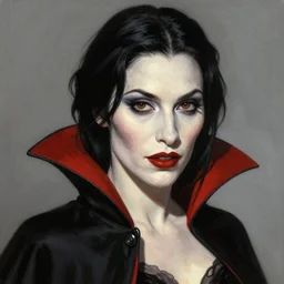a beautiful portrait of a lady vampire by Bill Sienkiewicz trending on Artstation